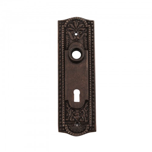 Door Back Plate Antique Brass Beaded With Keyhole Front Door Backplate Pack of 2 image-7
