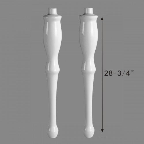 Console Sink Spindle Legs Birch Wood White Pedestal Legs Pair image-3