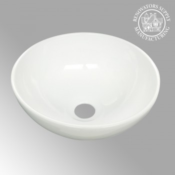 Renovators Supply Round Bathroom Countertop Vessel Sink in White bathroom vessel sinks Countertop vessel sink Compact Space Saving Small Counter Top Sink