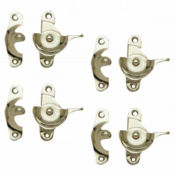 4 Traditional Solid Brass Window Sash Lock Bright Chrome 