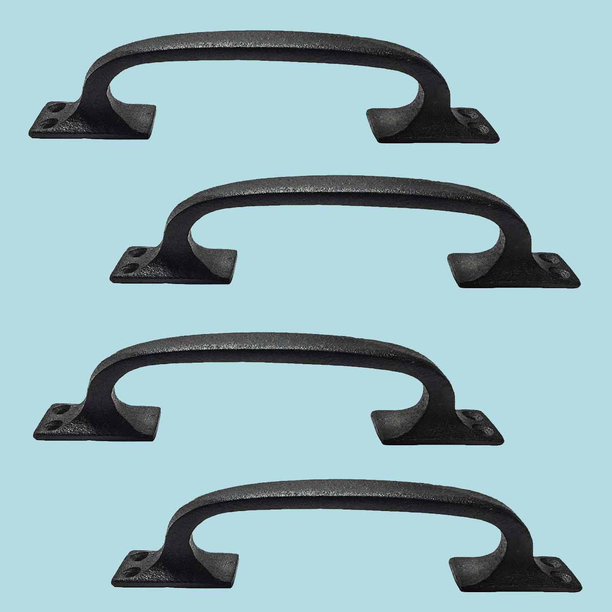 4 Door Pull Black Wrought Iron 6"