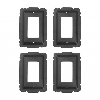 4 Pcs Switchplate Black Steel SIngle GFI RSF Wall Mount 