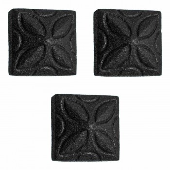 Square Ornate Pyramid Black Wrought Iron Nails Clavos Rustproof Iron Nails Set Of 3 