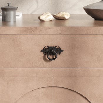 Ring Pull Cabinet Drawer Door Wrought Iron 3 1/2" Pack of 4 