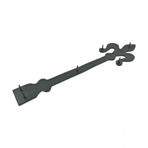 4 Black Wrought Iron Dummy Door Hinge Fleur De Lis 16" image-5