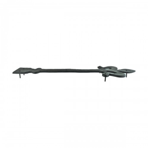 4 Black Wrought Iron Dummy Door Hinge Fleur De Lis 16" image-6