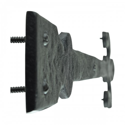 4 Black Wrought Iron Dummy Door Hinge Fleur De Lis 16" image-7
