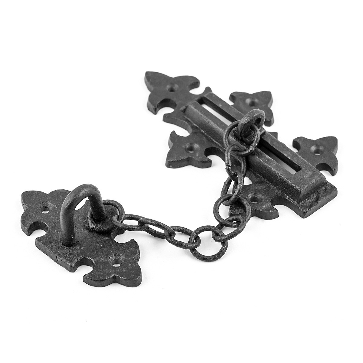 4 Chain Door Locks Black Wrought Iron Rustproof Set of 4
