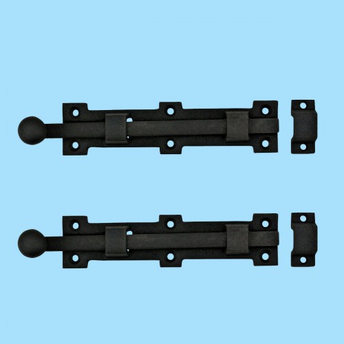 Slide Door Bolt Rough Wrought Iron Pack of 2 Black Door Latch image-5