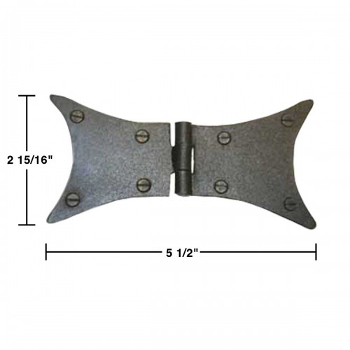 Black Wrought Iron Butterfly Hinge 3" H x 5.5" W Rust Resistant Pack of 2 image-10