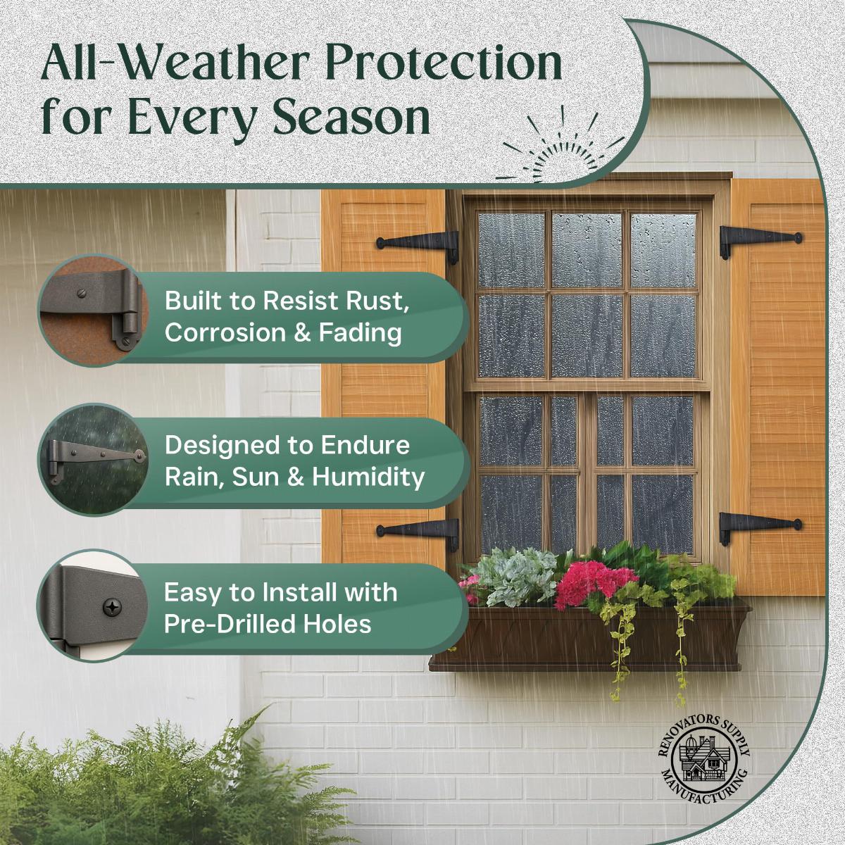 Black Pintle Strap Hinge 2.63 Inch Offset Shutter Hinge image-6