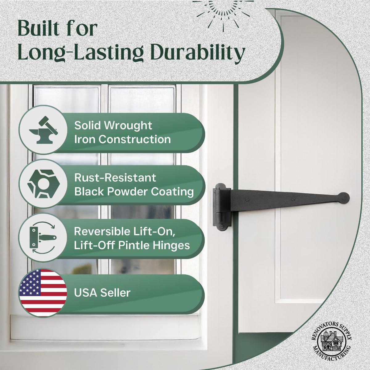 Black Pintle Strap Hinge 2.63 Inch Offset Shutter Hinge image-8