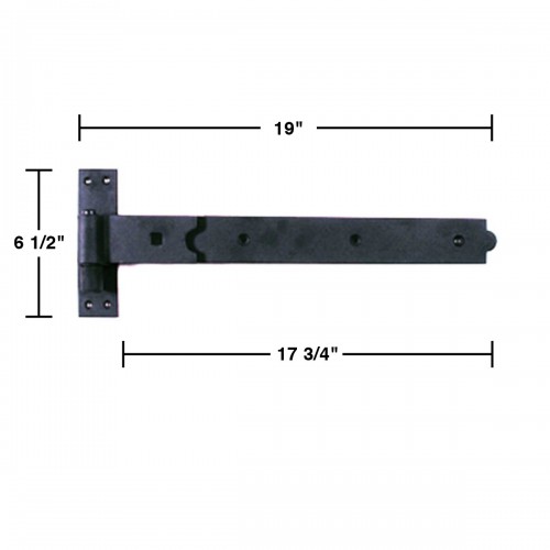 2 Strap Black Wrought Iron Gate 3/4" Offset Hinges Black 19 inch Length image-5