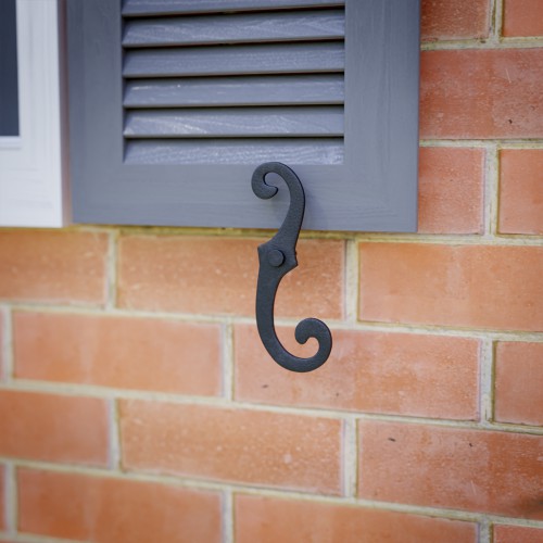 Pair of Vintage Shutter Dogs S Shaped Black Shutter