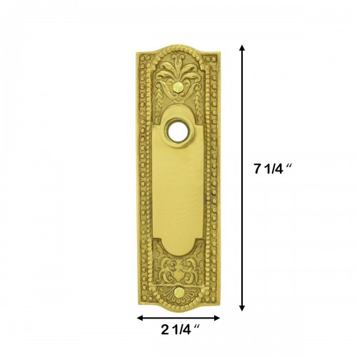 Door Back Plate Brass Escutcheon Cover with Doorknob 7 1/4" L Tarnish Resistant image-3