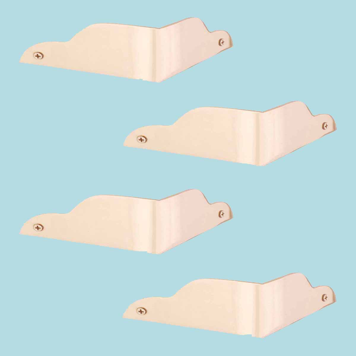 4 Corner Guards Bright Solid Brass 1 15/16"H 90 degrees