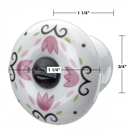 10 Cabinet Knobs White Porcelain 1 1/4" W/ Screw image-4