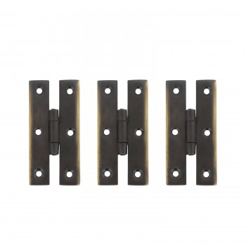 3" Oil Rubbed Bronze Cabinet Flush H Hinge Pack of 3 