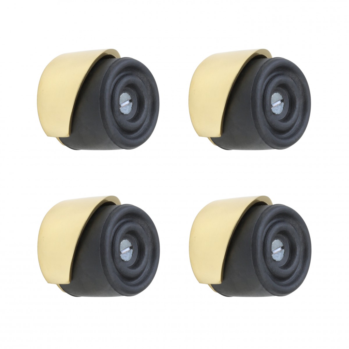 4 Door Bumpers Round Black Brass Floor/Wall Mount