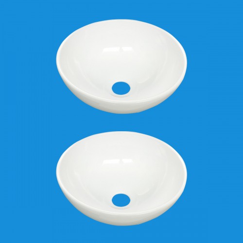 Round Bathroom Countertop Vessel Sink in White image-4