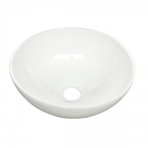 Round Bathroom Countertop Vessel Sink in White image-5