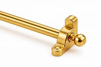 Bright Brass Stair Carpet Rod with Brackets 28 Inch and finials image-1