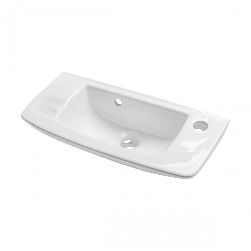 Wall Mount Small Vessel Sink With Overflow Hole and Single Faucet Hole Set of 2 image-12