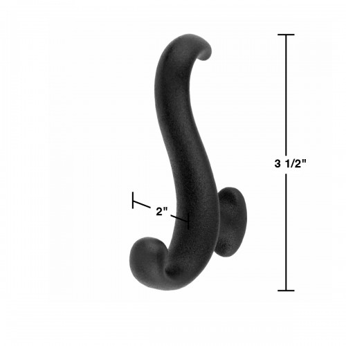 S Hook Black Solid Brass 3 1/2" H X 2" Proj image-4