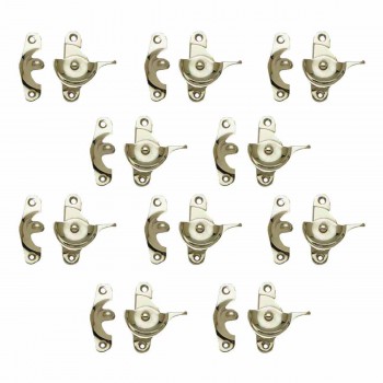10 Traditional Solid Brass Window Sash Lock Bright Chrome 