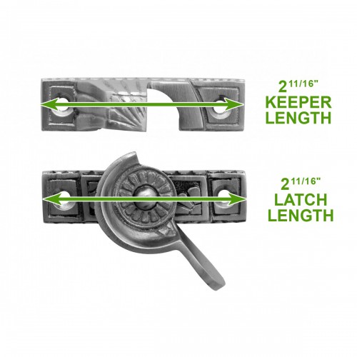 2 Piece Ornate Solid Brass Window Sash Lock Satin Chrome image-10