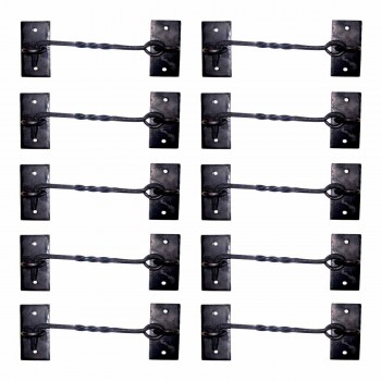 10 Cabin Hook Eye Shed Gate Door Latch Locker Holder 6" Iron image-1