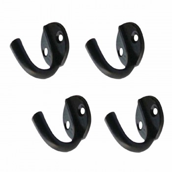 Black Coat Hook Wrought Iron RSF Coat Hanger Wall Mount 