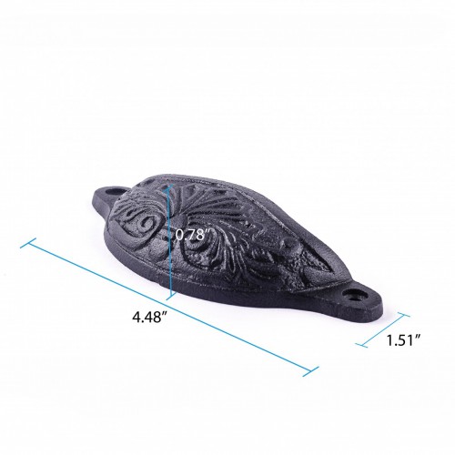 Black Wrought Iron Cup Pull Wrought Iron 4.5 Wide x 1.5 inches High Pack of 6 image-8