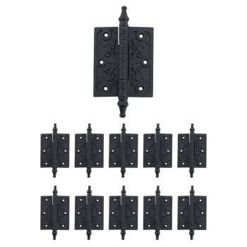 10 piece Wrought Iron Butt Hinge Steeple Tip Wrought Iron 3" W 