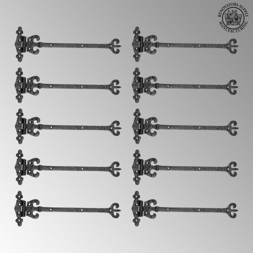 10 Vintage Door Strap Hinge Wrought Iron 12 1/2" H x 4 1/8" W image-2