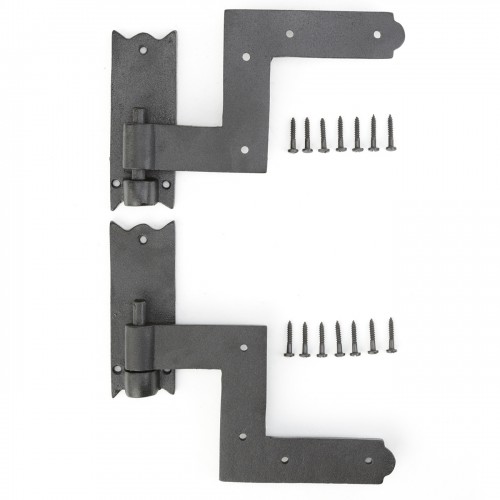 Black Wrought Iron Shutter Lift Off Pintle Hinges 6.5" L with Hardware Pack of 4 image-11