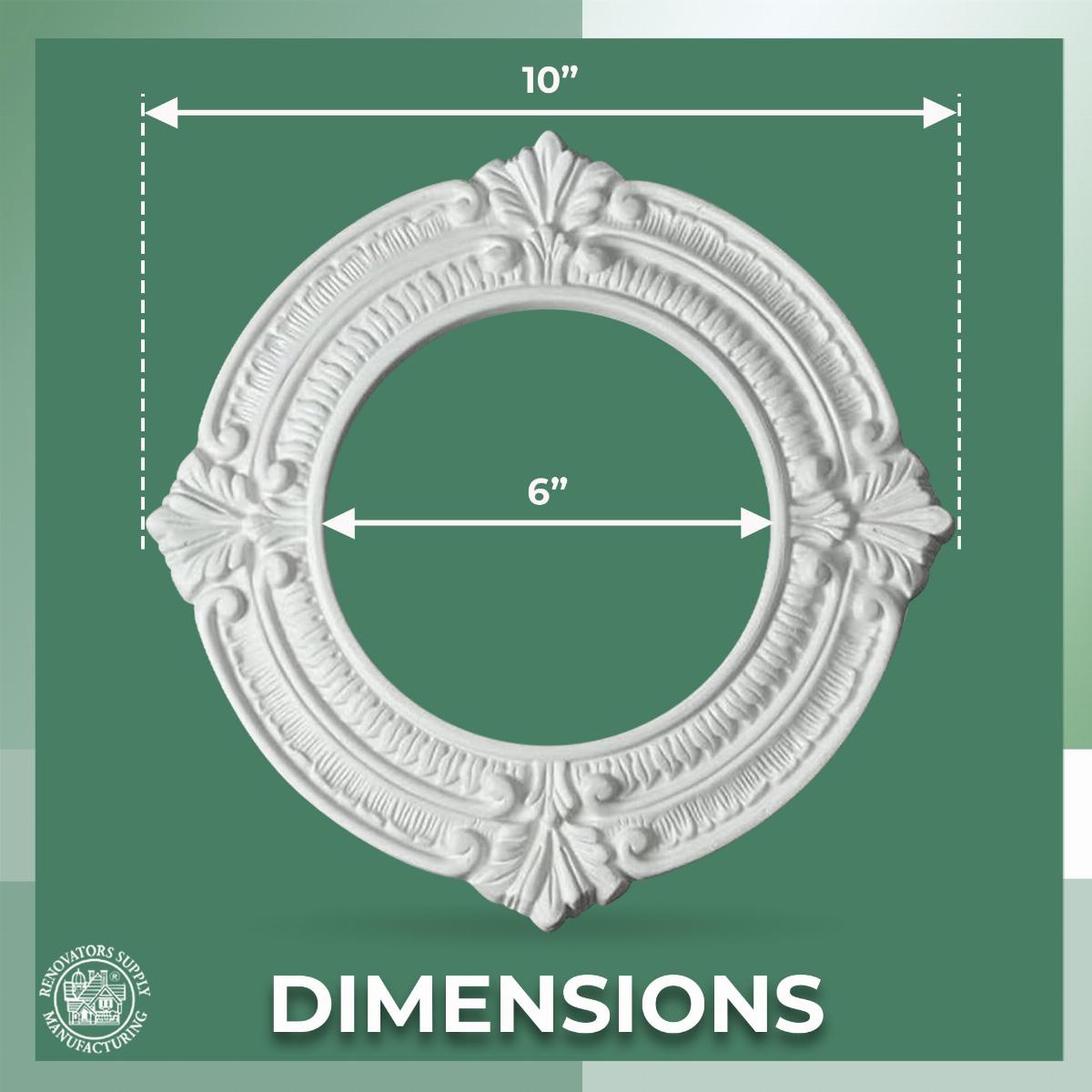 Spot Light Trim Medallions 6 Inch ID Urethane White Set of 10 image-2