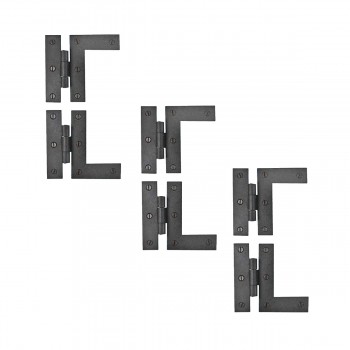 Wrought Iron Cabinet Hinges - Black - Left and Right - Colonial Style Pack of 3 