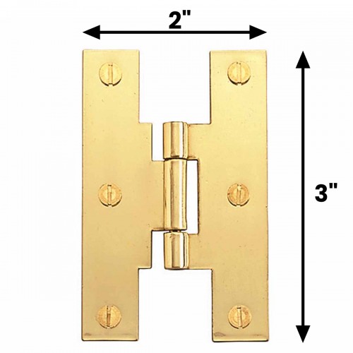 Brass Cabinet H Hinge 3 Inch Solid Brass Cabinet Hardware Powder Coat Finish Flush Cabinet Door Hinge with Removable Non Binding Pin image-3