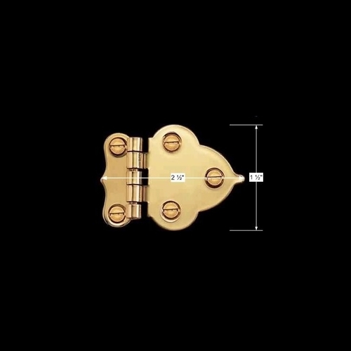 Hoosier Offset 3/8" Cabinet Hinge RSF Finish Brass image-3