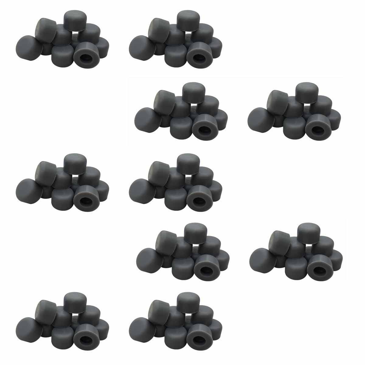 100 Grey Door Stop Bumper Tips Silicone 1/4" ID Set of 100