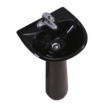 Black Bathroom Pedestal Sink 4" Centers with Overflow image-9
