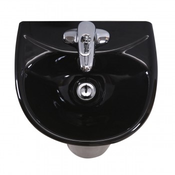 Black Bathroom Pedestal Sink 4" Centers with Overflow image-10