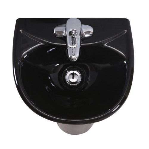 Black Bathroom Pedestal Sink 4" Centers with Overflow image-9