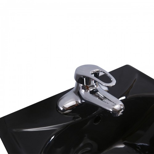 Black Bathroom Pedestal Sink 4" Centers with Overflow image-10