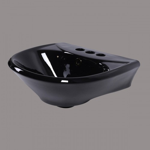 Black Bathroom Pedestal Sink 4" Centers with Overflow image-11