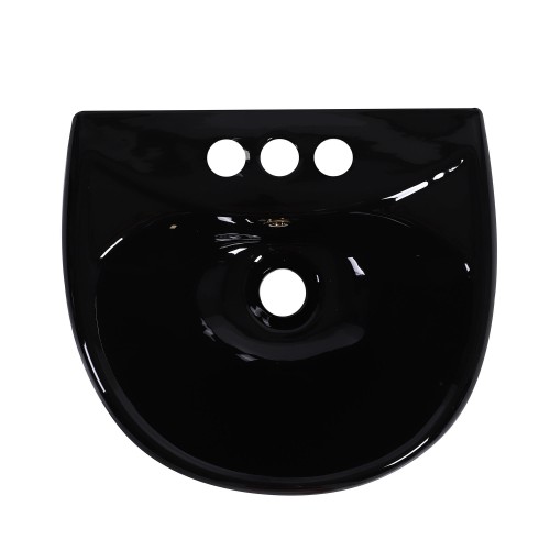 Black Bathroom Pedestal Sink 4" Centers with Overflow image-14