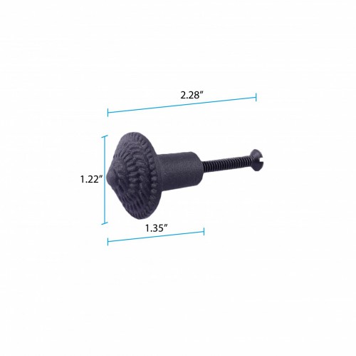Round Iron Cabinet Knob Black Fibonacci Design Cabinet Hardware Pack of 10 image-8