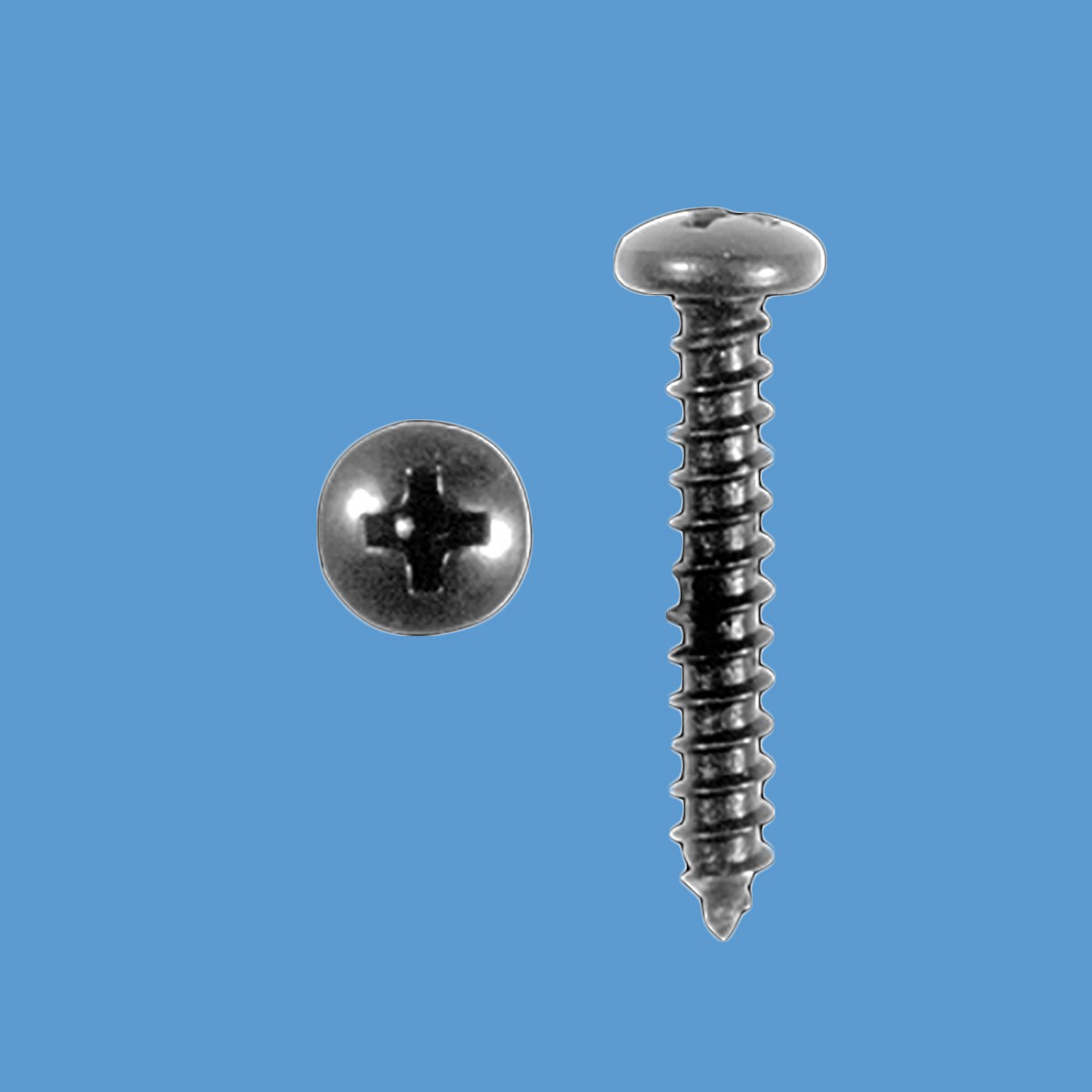 Philips Round Head Screws 8 Black Steel 1" Qty 25