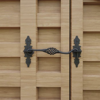 Birdcage Iron Cabin Hook Coating Black 6 1/2 Inch set of 2 